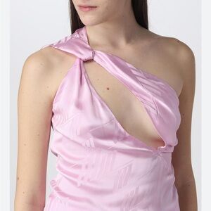 NWT The Attico Pink One-Shoulder Swim Top $795